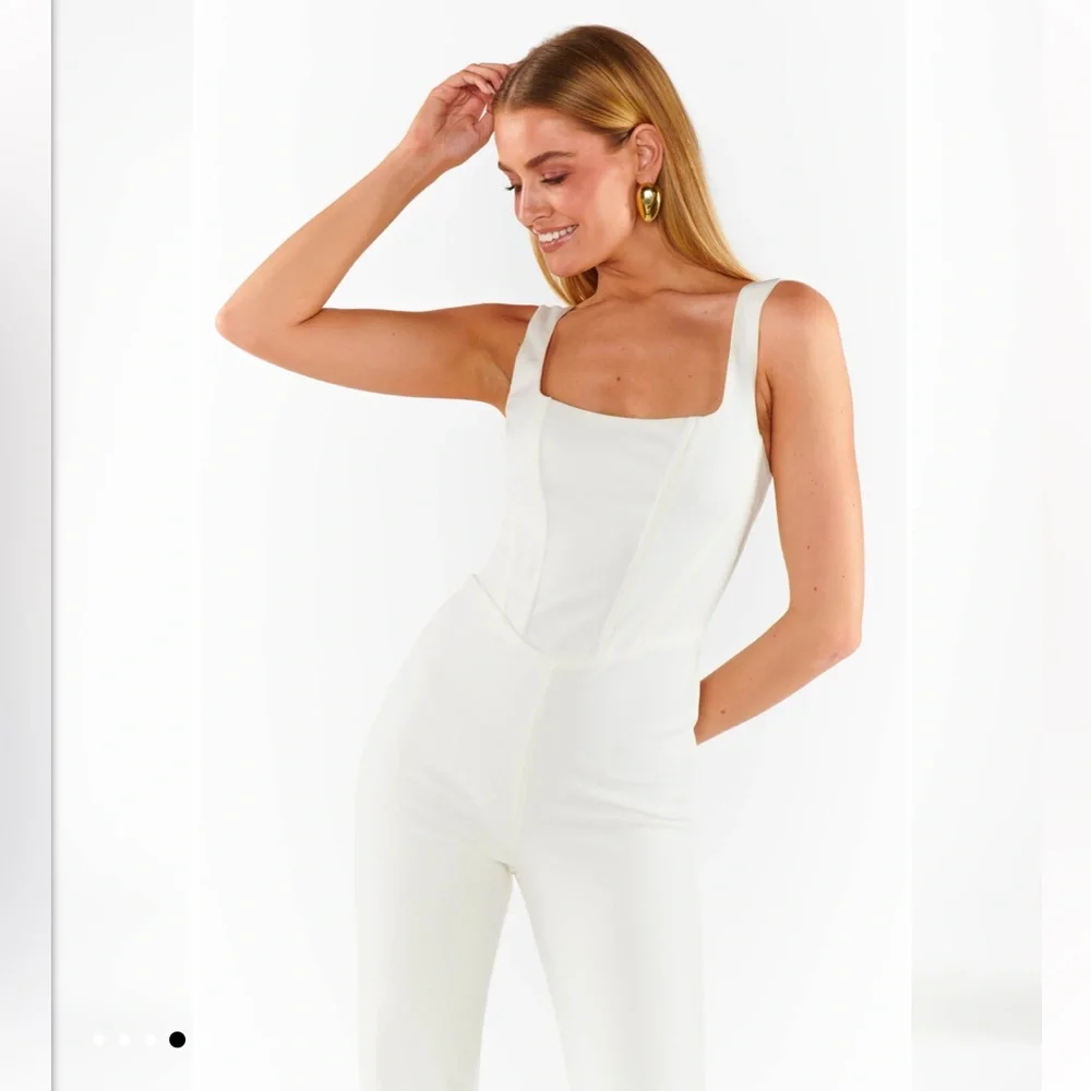 Show Me Your Mumu Nina Elegant White Jumpsuit - Picture 3 of 10